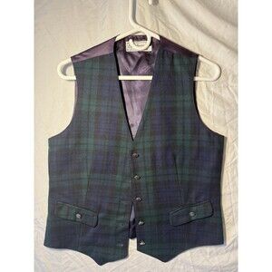 The Edinburgh Vintage Plaid Vest 100% Wool
